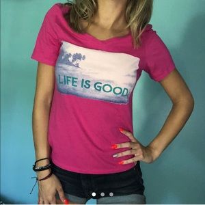 Pink Life Is Good T Shirt